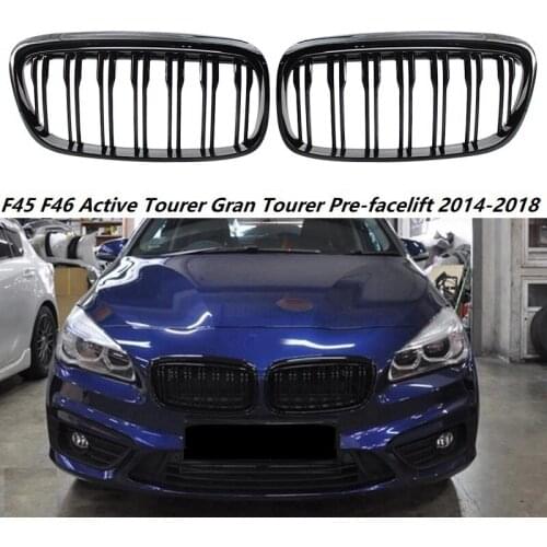 F45 Black Front Grill Mesh for -BMW 2 Series 5-Seat Active Tourer & 7-Seat F46 Gran Tourer Front Bumper Grille 2014-2018