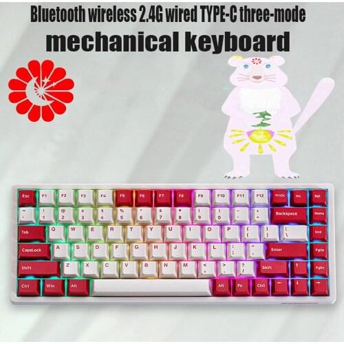 Gaming mechanical keyboard RGB backlit 84-keys wireless bluetooth/USB 2.4G three-mode TYPE-C laptop keyboard for PC iPhone gamer