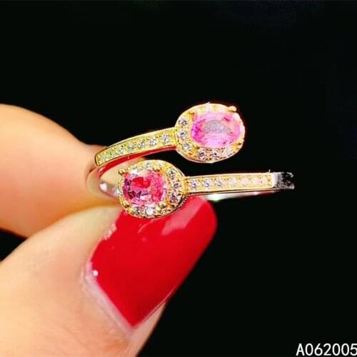 KJJEAXCMY Fine Jewelry 925 Sterling Silver Inlaid Natural Pink Sapphire New Female Ring Beautiful Support Test Hot Selling