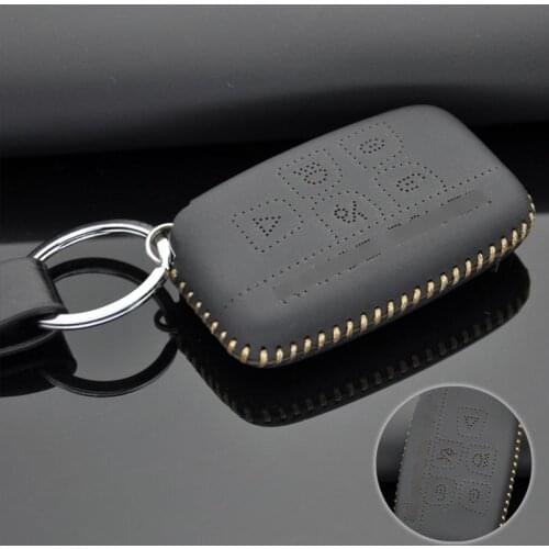 Retro Style Leather Car Key Fob Case Cover Holder Shell For Land Rover Range Rover Sport Evoque Discovery Jaguar XE XF XJ F-PACE