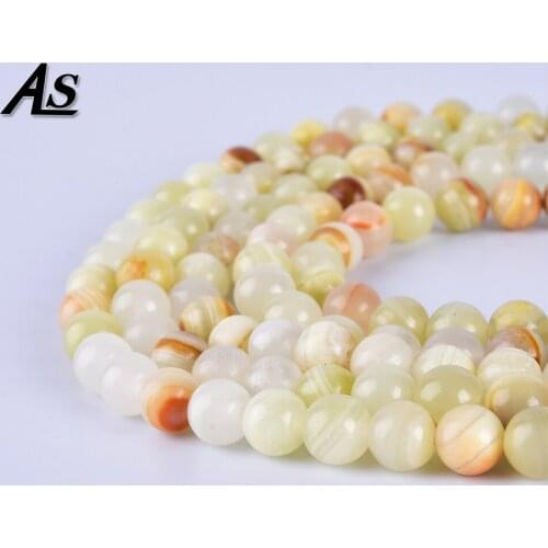 Asingeloo Natural Afghanistan Jades Stone Beads For DIY Jewelry Making Strand 15'' Round Loose Stone Beads