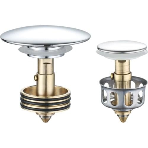 Copper Bouncing Core Filter Cover with Basket Shower Floor Drain Bathroom Plug Trap Hair Catcher Basin Faucet Accessories