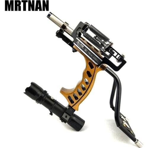 Powerful hunting fishing laser slingshot stainless steel professional slingshot strong catapult with rubber band shooting