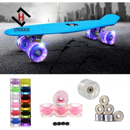 A Set of 4 Pro Longboard Wheels 70mm 78A LED 3 color Skateboard Wheels with ABEC 11 bearing and Spacers Lighting
