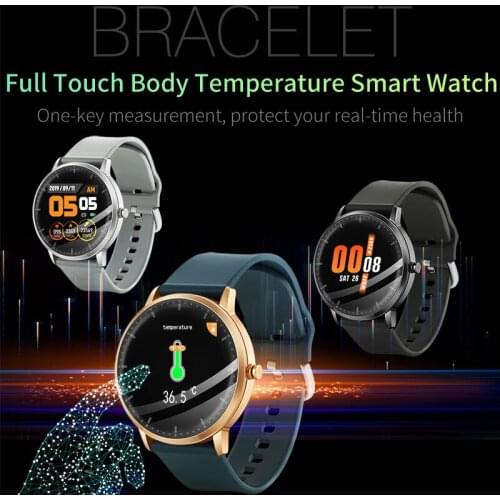 New arrival Waterproof Body Temperature Smart Watch man woman Heart Rate Blood Pressure Health Tracker Call Reminder Smartwatch