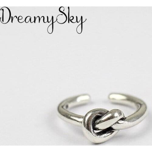 Wholesale Silver Color Heart Rings For Women Adjustable Size Ring Ladies Boho Statement Jewelry Joyas De Plata