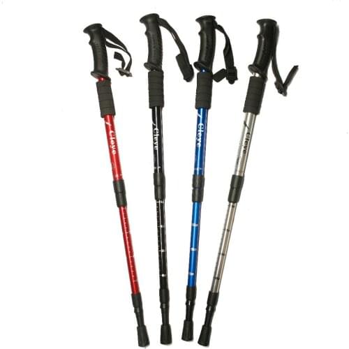 Camping Walking Stick Telescopic Hiking Stick Aluminum Foldable Hiking Poles Outdoor Accessories For Trekking Self-Defense Weapo