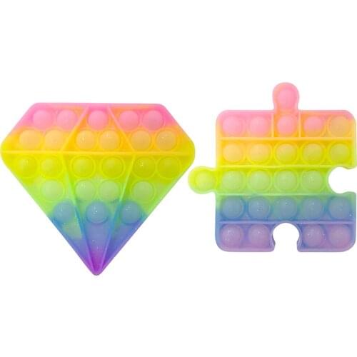 Rainbow Candy Colors Glitter Fidget Toys Push Bubble Sensory Autism Relief Stress Toys Adult Children Anti Stress Toys