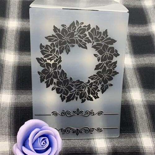 Embossed plastic folding folder making DIY scrapbook printing wreath greeting rectangle card cover embossing mold
