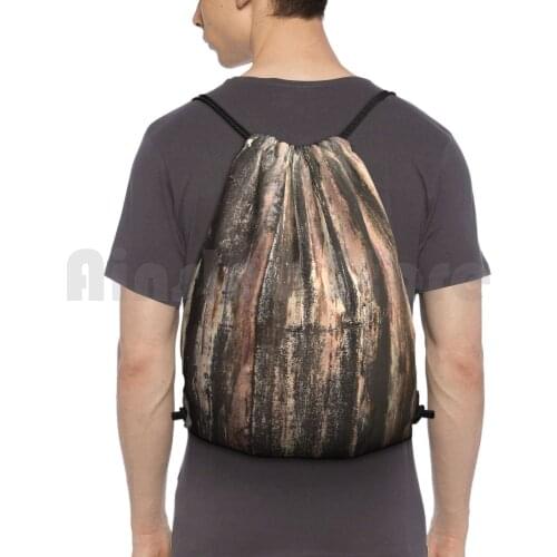 Rusted Corrugated Metal Texture Backpack Drawstring Bags Gym Bag Waterproof Corrugated Metal Rust Rusty Rusted Industrial
