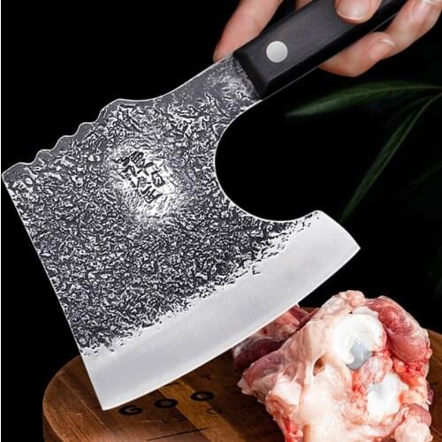 Hand forged bone chopping axe cleavers special knife for cutting big bones bone knife chef special knives Tang Knife 5CR15MOV