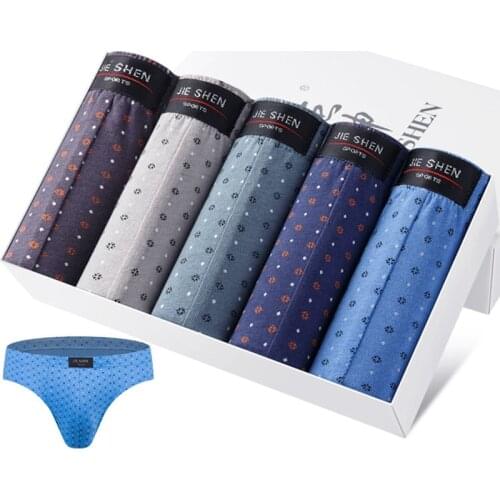 New 5pcs/lot 100% Cotton Briefs Mens Comfortable Underpants Man Underwear Large Size L-5XL Drop shipping Male Sexy Underwear