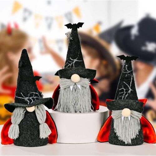 Halloween Decoration Vampire Rudolph Dwarf Doll Ornaments Plush Gnomes Doll Pendant Home Decor Halloween Party Props Gifts