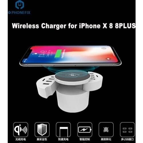 Universal Wireless Fast Charger for Cell Phone Fast Charging Station for iPhone X 8 Samsung S8 S7 Edge 10 Port USB Quick Charger