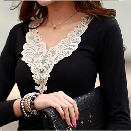 Autumn and winter plus thick velvet warm outer wear tight low-cut blouses short paragraph female backing shirt