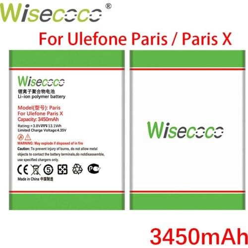 WISECOCO 3450mAh Battery For Ulefone Paris / Ulefone Paris X Mobile Phone In Stock High Quality Battery
