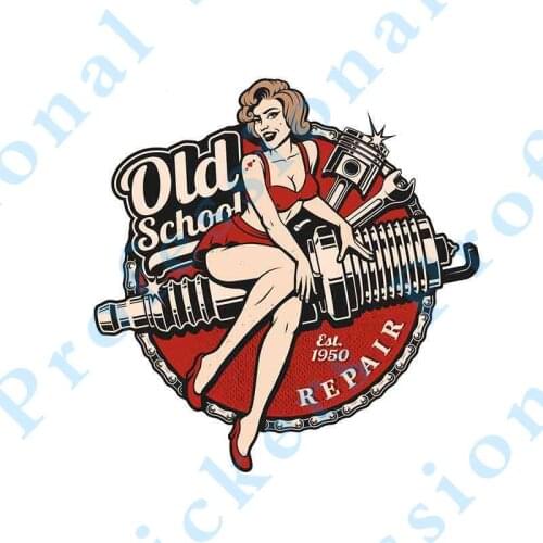 Funny Retro Pin up Girl Locker Toolbox Stickers Laptop Car Truck Bike Old School Car Stickers