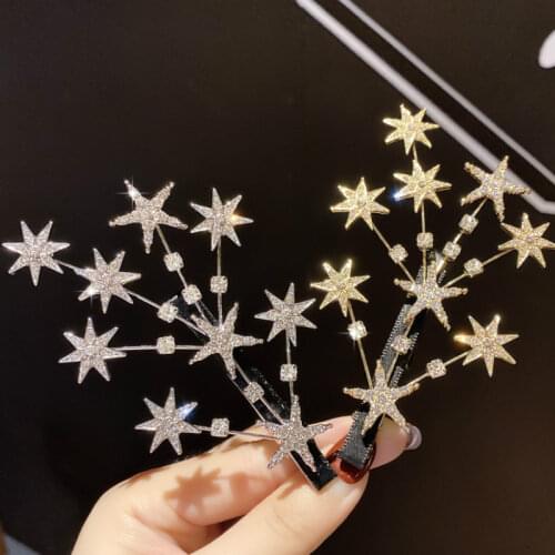 Fairy Hair clips Gypsophila Bridal Hair Jewelry Rhinestone Hairpin Girl Women Liu Seaside Clip Branch Shape Simple Headdress