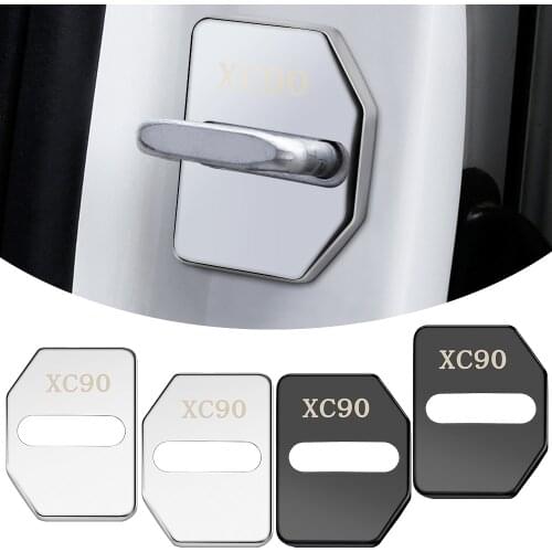 4pcs Car Door Lock Protective Cover Logo Emblem Caps Car Styling For Volvo XC40 XC60 XC90 V90 S90 Latch Stop Buckle Sticker
