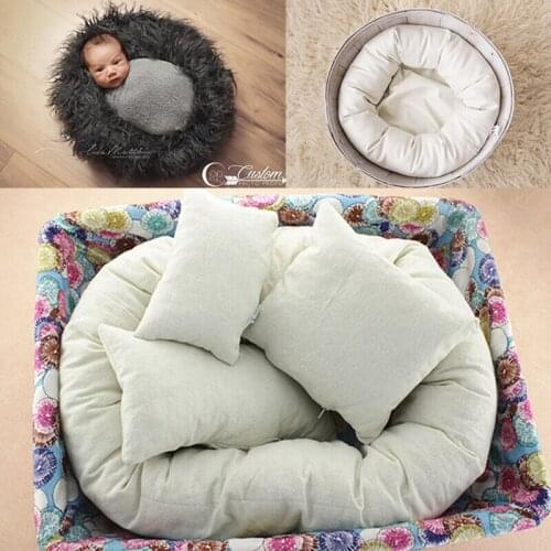 1Pcs Newborn Photography Props Cycle Ring Round Shape Pillow Baby Photo Prop Backdrop Basket Stuffer atrezzo fotos