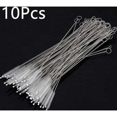 10pcs/set Fish Tank Pipe Brush Bottle Suction Tube Glass Tube Spiral Soft Hair Straw Cleaning Brushes Tools Wholesale