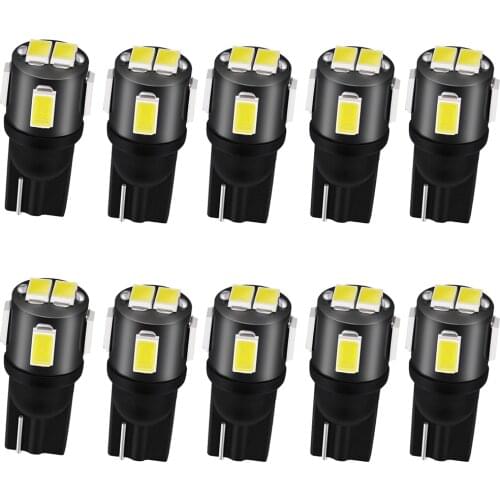 10pcs T10 W5W LED Car Clearance Lights Reading Lamp 5630 SMD Auto Interior Vehicle Dome Door Bulb Accessories Trunk light 6000K