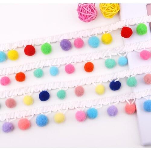 10 yards Color 1.5cm Triangle Pom-pom Handmade DIY Pillow Headwear Fringe Craft Accessorieslace lace Macrame