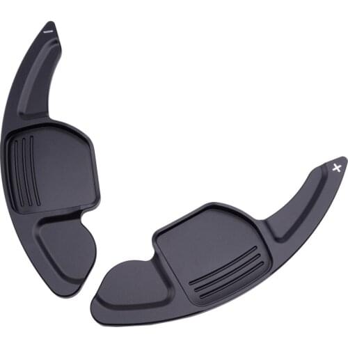 2pcs Aluminum Alloy Steering Wheel Shift Paddle Gear Shifter Extension Fit for Audi TT Q7 R8 A6 S4 Black