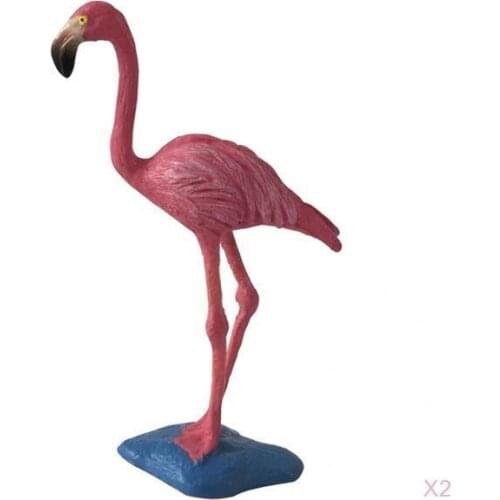 2Pcs Flamingo – Realistic Hand Painted Toy Figurine Model – Safe and BPA Free Materials – for Ages 3 and Up