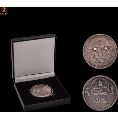 2014 Antique Silver 1OZ Mongolian Wild Animal Otocolobus Manul Coin Collectibles W/Luxury Box