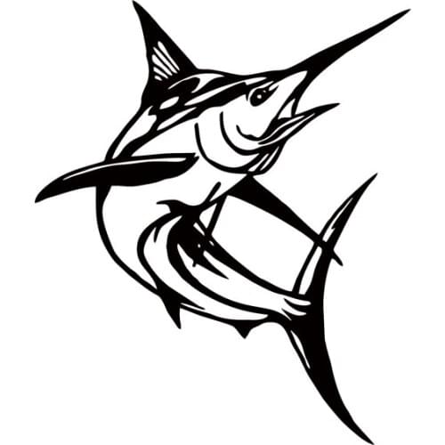 2017 Hot Sale Cool Graphics Marlin Fish Fishing Car Window Vinyl Decal Funny Sticker Jdm