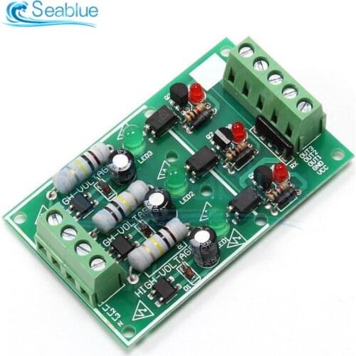 3CH 3 Channel AC 220V Optocoupler Isolation Board Module Isolated Board Testing Module No PCB Holder AC Detection