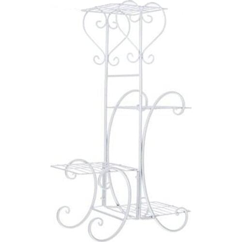 4 Tier Metal Plant Stand Flower Rack Pot Storage Rack Display Shelf Holder Home Indoor Outdoor Decor Garden Balcony 82x50x25cm