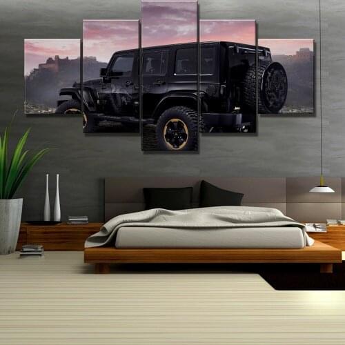 Framework 5 Panel Canvas Painting Car Cuadros Landscape Canvas Wall Art Home Decor For Living Room Unique Gift Wall Picture