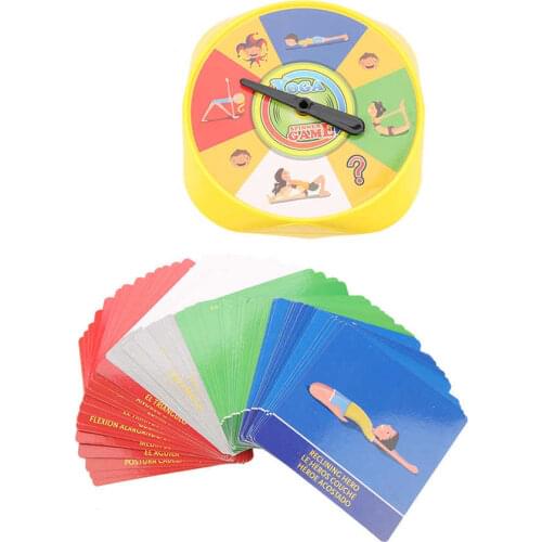 54Pcs Yoga Pose Cards Game of Flexibility and Balance Family Board Games for Adults Children with English French Spanish Manual