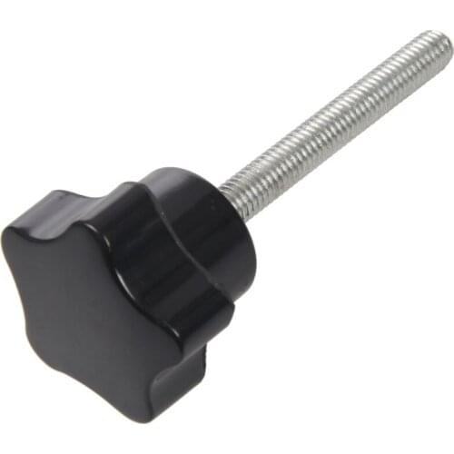 6 pcs M6 x 50 mm locking star-shaped plastic head male thread knob grip