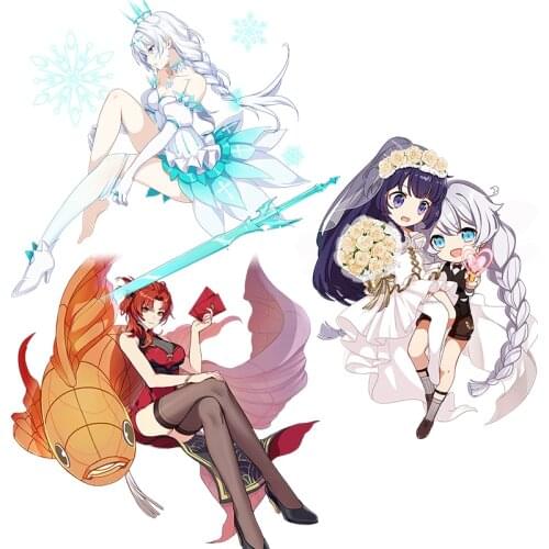 Three Ratels CA39 Honkai Impact 3rd Anime Sticker For Vehicle Fuel Tank Cover Car laptop Decor Sticker Kid Toy Decal