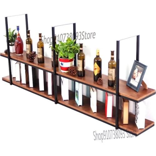 Bar counter hanger decoration wrought iron shelf wall hanging restaurant ceiling shelf one-word partition hanging flower stand