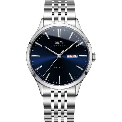 Fashion MIYOTA Watch Top Brand CARNIVAL Automatic Watches Men Self Wind Sapphire Calendar Waterproof 316L Steel Mechanical Watch
