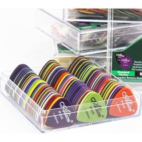 24-50pcs/1 Box Case 0.58 - 1.5mm Guitar Picks Alice Acoustic Electric Bass Mediator Guitar Accessories Thickness Guitar Picks