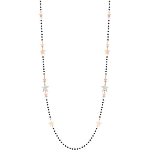 Bohemia Stars Long Necklace For Women Crystal Pendant Beaded Stainless Steel Sweater Chain Necklaces Best Gifts 2021 New Fashion