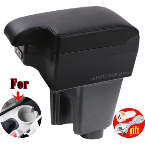 For Aveo T200 / T250 2002-2011 Rotatable Top Leather Center Console Storage Box Armrest Cup Arm Rest 2008 2009 2010