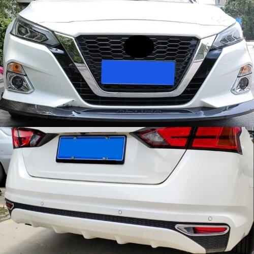 For Nissan Altima 2019-2021 Chrome Front Rear Fog Light Lamp Frame Decoration Cover Trim Car Styling