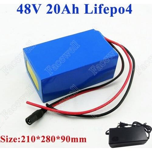 GTK 48V 20Ah lifepo4 battery pack with BMS for 1500W motor electric bike scooters power wheelchair bicycle lights+3A charger