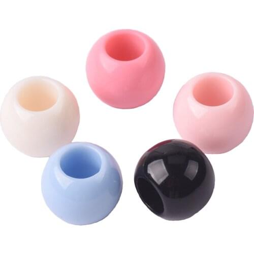 20pcs Round 14mm Opaque Acrylic Loose Big Hole Beads Wholesale lot Crafts Findings for DIY Jewelry Making