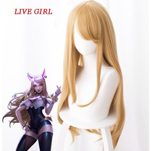 Liva girl Game LOL KDA Cosplay Costume Wig Ahri Cosplay Costume Wig Women Outfit K/DA Group LOL Cosplay Wig
