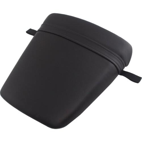 Motorcycle Black Rear Passenger Seat Cushion Pillion Leather Pad Cover Fits For Yamaha YZF R6 1998-2002 1999 2000 2001