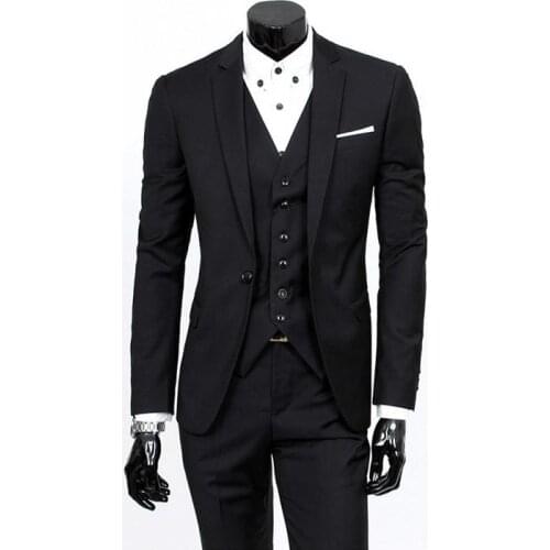 Latest Coat Pant Designs New Black Wedding Suits for Men Slim Fit 3 Piece Groom Tuxedo Custom Suit Prom Blazer Terno Masculino
