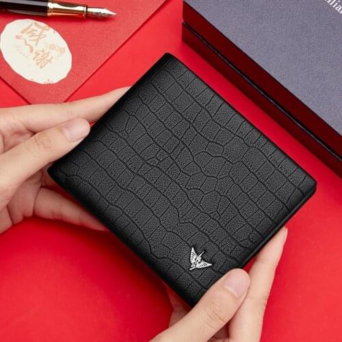 WILLIAMPOLO Mens Leather Wallet For Bank Cards Cardholder 2021 Luxury Credit Card Holder RFID Designer Mens Purse Small