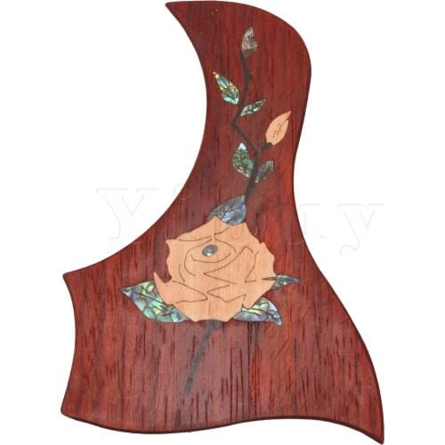 Yibuy Inlay Sticker Decals Peony Pattern Wood Guitar Pickguard Scratchplate with Double-Sided Adhesive for 40-41Inch Wood Guitar